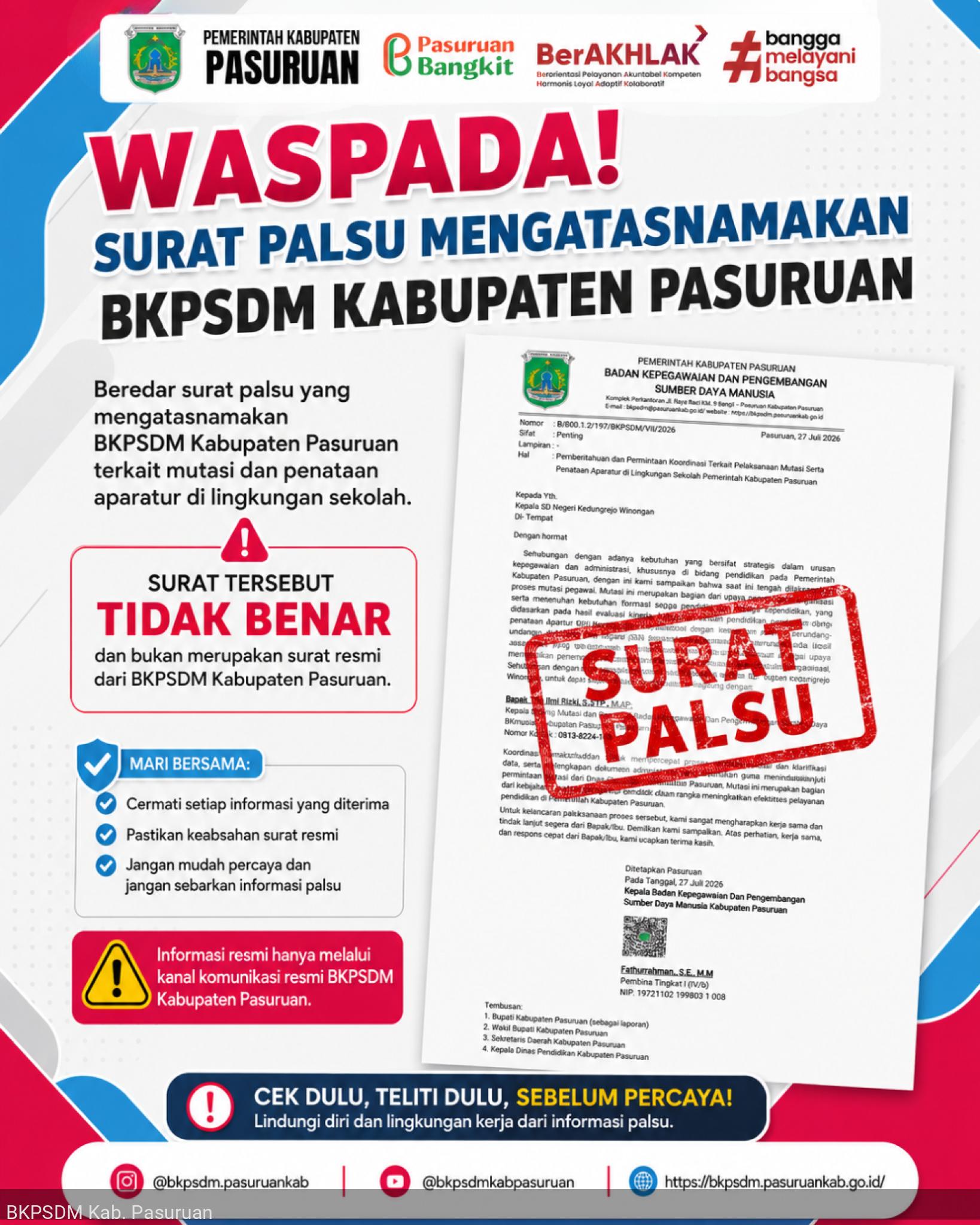 WASPADA SURAT PALSU!